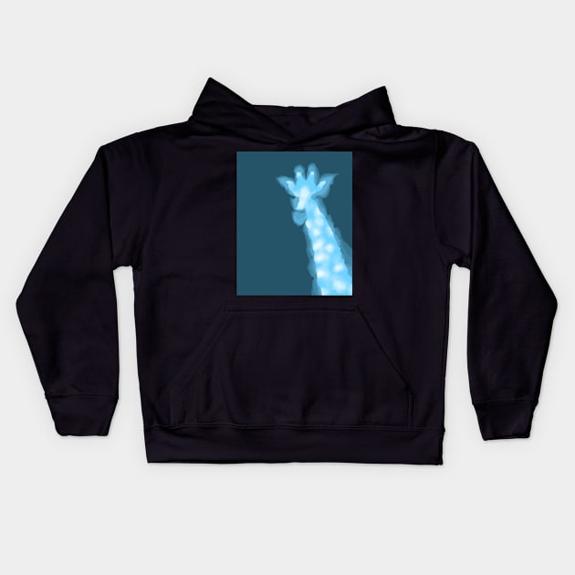 Giraffe digital art Kids Hoodie by vixfx